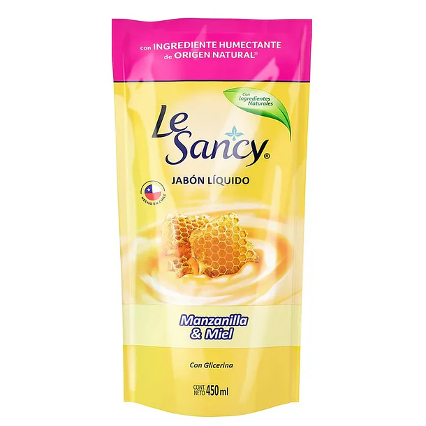 JABON LIQ.LE SANCY MANZANI/MIEL DOYPACK 450ml.(15)