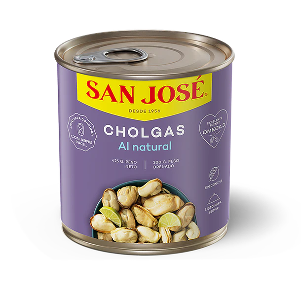 CHOLGAS AL NATURAL SAN JOSE 425grs.   (24)        