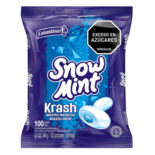 CARAMELO SNOW MINT KRASH BOLSA x 100un. (18)      