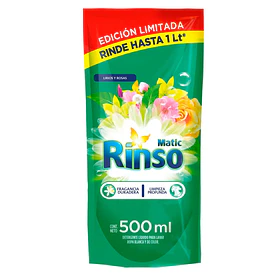 DETERG. RINSO LIQUIDO LIRIOS DOYPACK 500ml.(15)   
