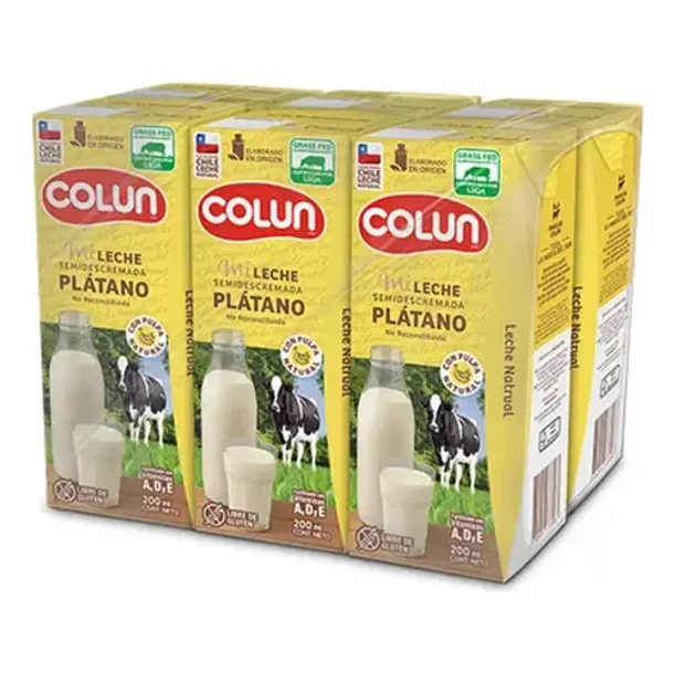 LECHE COLUN PLATANO 200cc.x 6   (4) (P 147)       