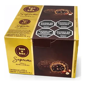 BONOBON SUPREME AVELLANAS 18g.x12u. (12)          