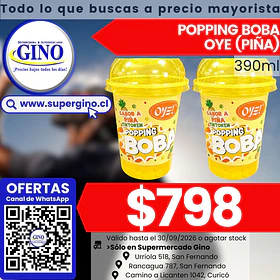 OYE POPPING BOBA PIÑA 390ml.  (24)                