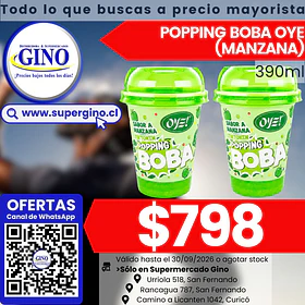 OYE POPPING BOBA MANZANA 390ml.  (24)             
