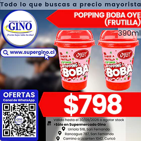 OYE POPPING BOBA FRUTILLA 390ml.  (24)            