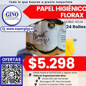 PAPEL HIG. FLORAX DOBLE HOJA x 24un.              