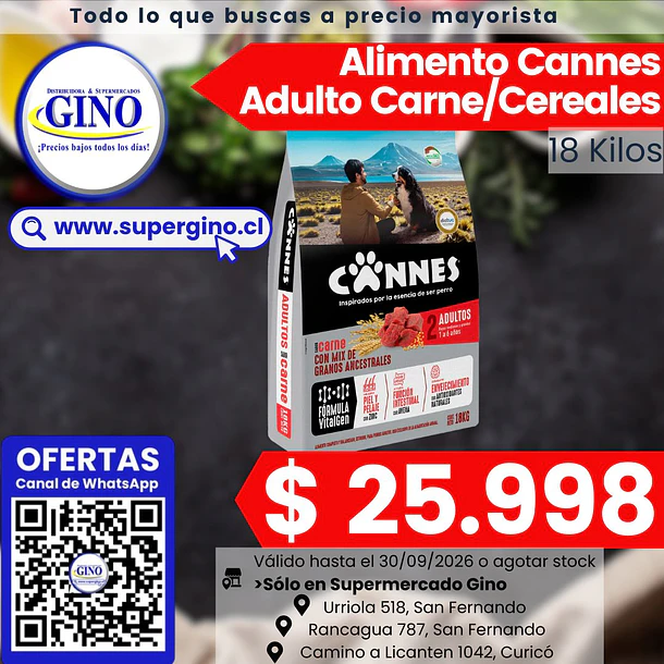 ALIM. PERRO CANNES ADULTO CARNE/CEREALES 18 kg 1