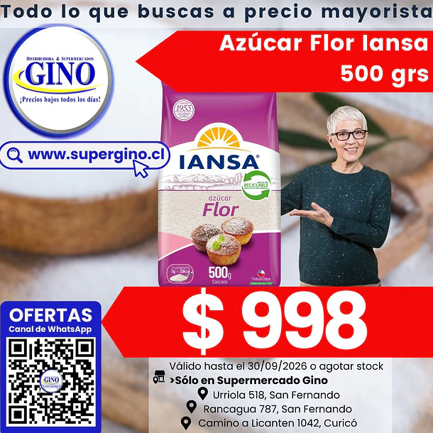 AZUCAR FLOR IANSA 500grs.(20) (P 45)               1