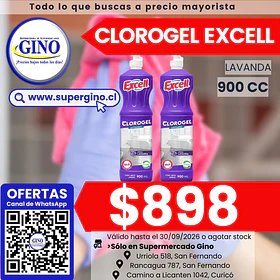 CLORO GEL EXCELL LAVANDA 900cc.(12)(P45)