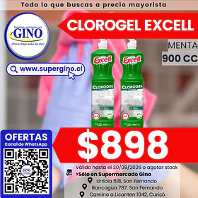 CLORO GEL EXCELL MENTA 900cc.(12) (P45)