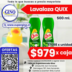 LAVALOZA QUIX VERDE 500ml.   (15)   (P 64)        