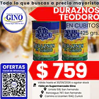 DURAZNOS TEODORO CUBITOS 425grs.   (24)            1
