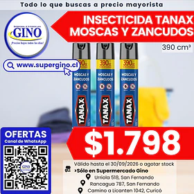 INSECTICIDA TANAX MOSCAS Y ZANCUDOS 390cc.(12)    