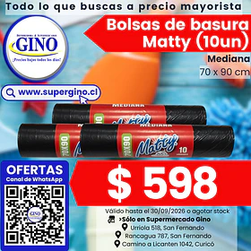 BOLSA BASURA ROLLO MATTY 70x90 x 10un. (56)       