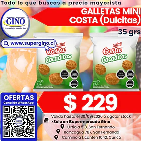 GALLETA MINI COCADITAS COSTA 35grs.  (30)         