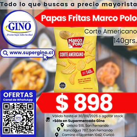 PAPAS FRITAS C/AMER. M.POLO 140grs.    (16)       