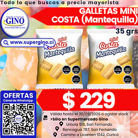 GALLETA MINI MANTEQUILLA COSTA 35grs.    (30)     
