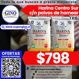HARINA CENTRO SUR C/POLVO 1 KILO (DP.x 10u)       
