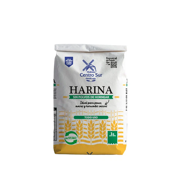 HARINA CENTRO SUR S/POLVO 1 KILO (DP.x 10u)        2