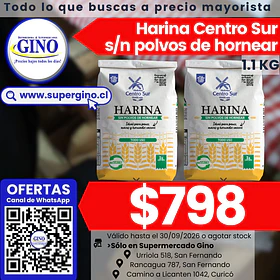 HARINA CENTRO SUR S/POLVO 1 KILO (DP.x 10u)       