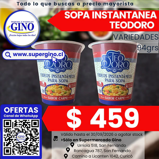 SOPA INSTANT. TEODORO CARNE POTE 65grs. (12)       1