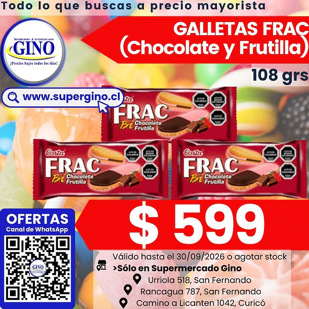 GALLETA FRAC CHOC/FRUTILLA 110grs. (36)(P 80)      1