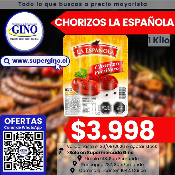CHORIZO PARRILLERO LA ESPAÑOLA KILO  (5) 1