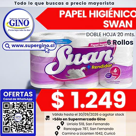 PAPEL HIG. SWAN DH 20mts.(CJ.x48)(DP.x6 (P 52)    