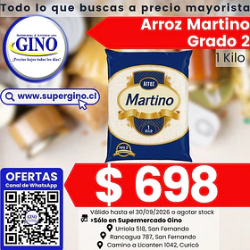 ARROZ MARTINO G.2 900grs.  (CJ.x 10u)             