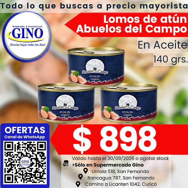 ATUN LOMITO ABUELOS DEL CAMPO ACEITE 140g.(24)     1