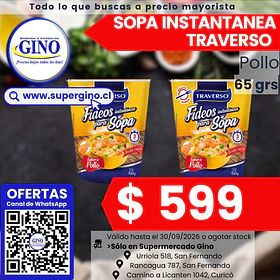 SOPA INST.SABOR POLLO TRAVERSO POTE 65grs. (12)   