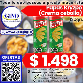 PAPAS KRYZPO CREMA CEBOLLA 130grs. (14) (P.60)