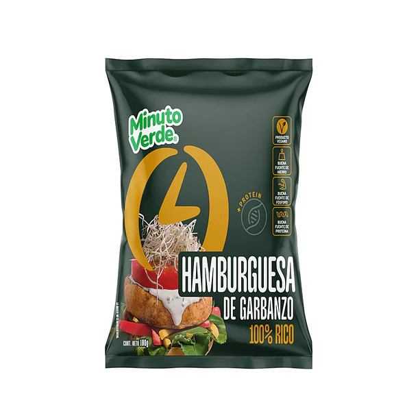 HAMBURGUESA GARBANZO MINUTO VERDE 100grs. (30)