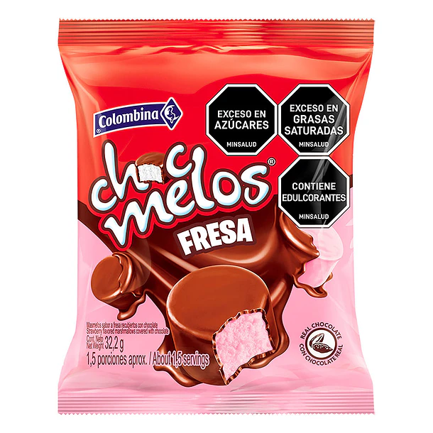 CHOCMELOS SOBRE COLOMBINA FRUTILLA  32.2grs. (24) 