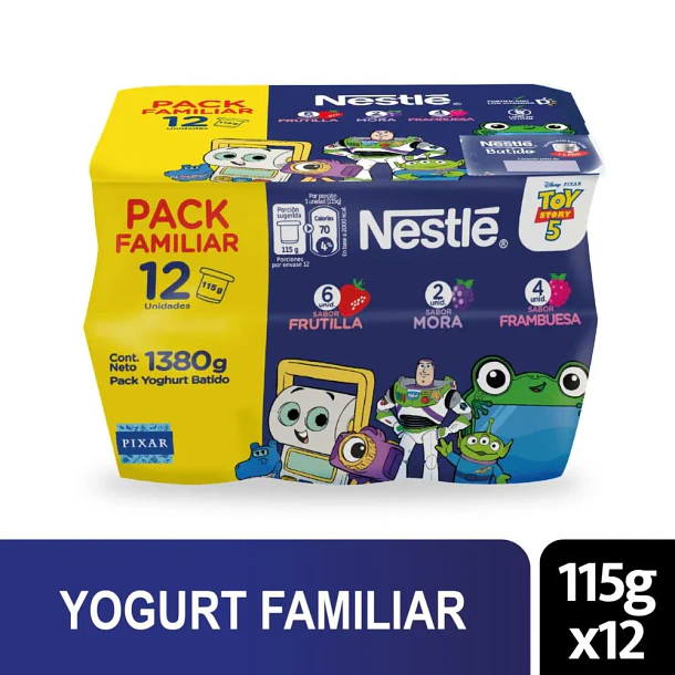 PACK YOGHURT BATIDO NESTLE BERRIES 115g. x12un.(4)