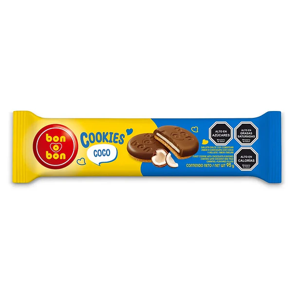 GALLETA BONOBON COOKIES COCO 95grs.  (36)         