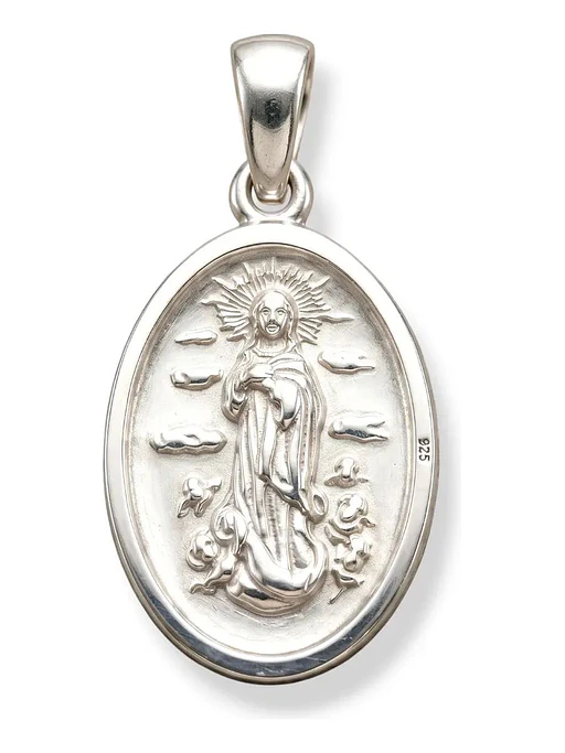 Medalla Virgen Inmaculada Concepción Plata Genuina Ley 925 1