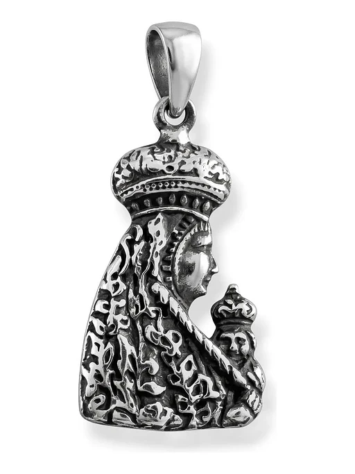 Colgante Dije Virgen Y Niño Plata  Ley 925 Envejecida 1