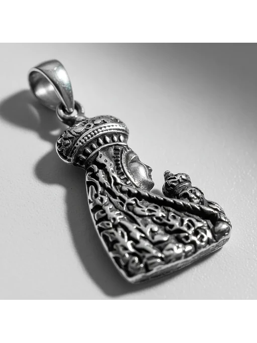 Colgante Dije Virgen Y Niño Plata  Ley 925 Envejecida 2