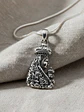 Colgante Dije Virgen Y Niño Plata  Ley 925 Envejecida - Miniatura 3