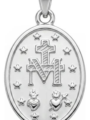 Medalla Milagrosa Virgen En Plata Ley 925 Colgante