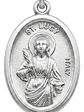 Medalla Santa Lucía Plata Ley 925 Ovalada - Miniatura 1