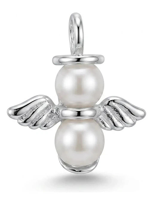Colgante Ángel De La Guarda Con Perlas Plata 925 1