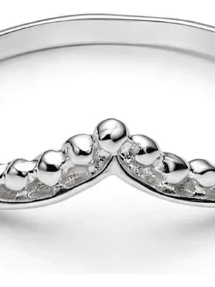 Anillo Diseño Corona Con Bolitas Plata Genuina Ley 925