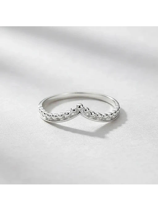 Anillo Diseño Corona Con Bolitas Plata Genuina Ley 925 6