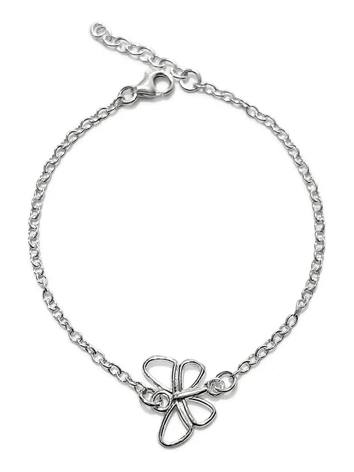 Pulsera Con Dije Mariposa Ajustable De Plata Genuina Ley 925 1