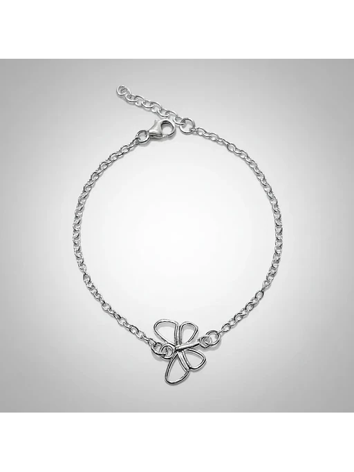 Pulsera Con Dije Mariposa Ajustable De Plata Genuina Ley 925 2