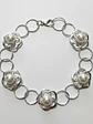 Pulsera De Flores Y Perlas De Plata Genuina Ley 925 - Miniatura 4