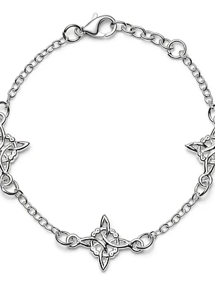 Pulsera Nudo Celta De Plata Genuina Amuleto De Protección