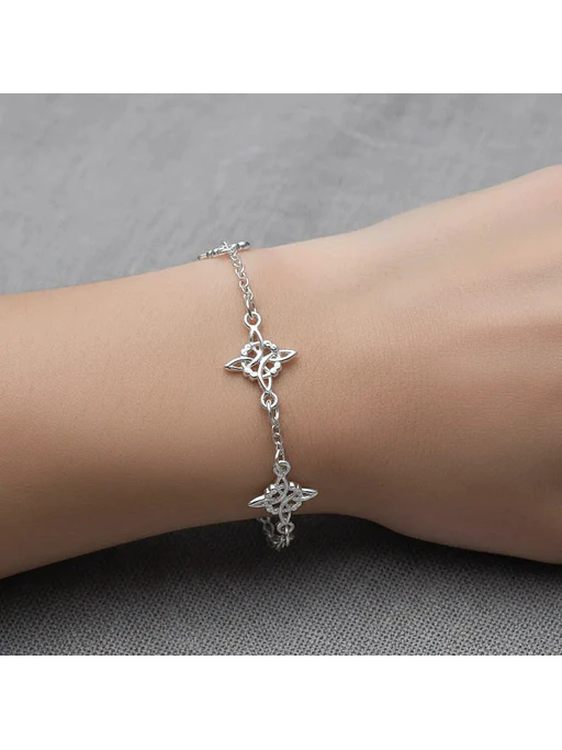 Pulsera Nudo Celta De Plata Genuina Amuleto De Protección 2